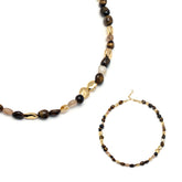 Terra Set Mixed Gemstone and Gold-Tone Beaded Necklace & Bracelet Set