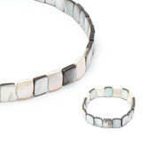 Aurelia Set Square Shell Beaded Necklace & Bracelet Set