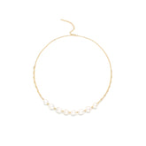 Elara Necklace Freshwater Pearl Bar Necklace on Gold Chain