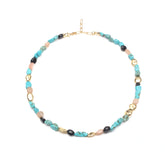 Maris Necklace Turquoise & Gemstone Gold Accent Necklace