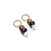 Sylva Earrings Wood, Shell, and Freshwater Pearl Hoop Earrings