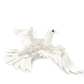 Aure Avem Brooch Silver Radiant Dove with Crystals