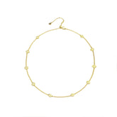 Aure & Lina Set Gold Layered Coin Necklace and Minimalist Chain Choker