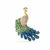 Aurea Pavone Crystal Peacock Statement Brooch