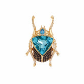 Aurea Scarab Brooch: The Blue Relic of Life