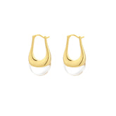 Aurora Earrings Gold-Tone Hoop with Crystal Drop