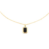 Aurora Necklace Black Onyx Rectangular Pendant Necklace