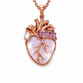 Cor Vitae Heartstone Necklace October Rose Mist — Pre-Order