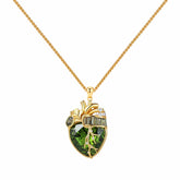 Cor Vitae Heartstone Necklace August Olive Green