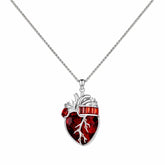 Cor Vitae Heartstone Necklace January Oxblood Red