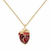 Cor Vitae Heartstone Necklace July Crimson Red