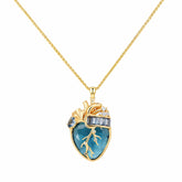 Cor Vitae Heartstone Necklace March Sea Glass Teal