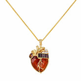 Cor Vitae Heartstone Necklace November Honey Champagne