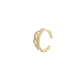 Etera Ring Textured Wave Gold Adjustable Band