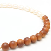 Sylva Necklace Wood and Freshwater Pearl Beaded Necklace