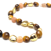 Terra Necklace Tiger Eye Gemstone & Gold Accent Necklace