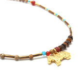 Equus Necklace Beaded Horse Charm Pendant Necklace