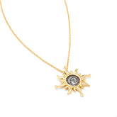 Solis Necklace Gold Vermeil Sun Medallion Pendant Necklace