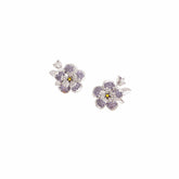 Miami Haze Earrings: Violet Bloom Crystal Stud Earrings