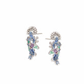 Morning Dew Garden Drop Earrings — Blue Blossom Edition