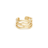 Nerida Ring Open Wave Gold Adjustable Band