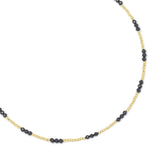 Noir Necklace Black Beaded and Gold-Tone Chain Necklace