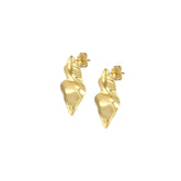 Ondina Earrings Sculptural Wave Gold Stud Earrings