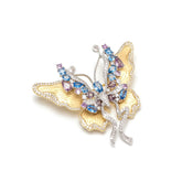 Papillon Brooch Butterfly Gemstone & Crystal Gold Brooch