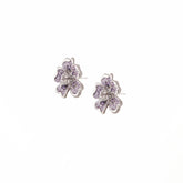 Penny Bloom Earrings: Violet Crystal Flower Stud Earrings
