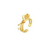Rosa Ring Gold Rose Adjustable Statement Ring