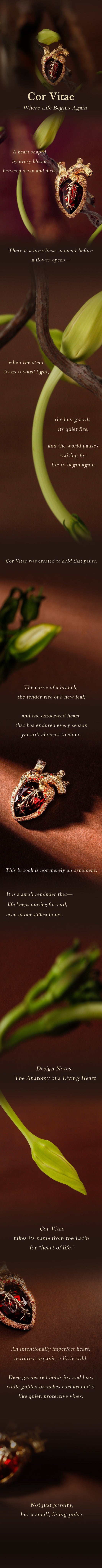 HORMTN Cor Vitae heart brooch symbolic design story