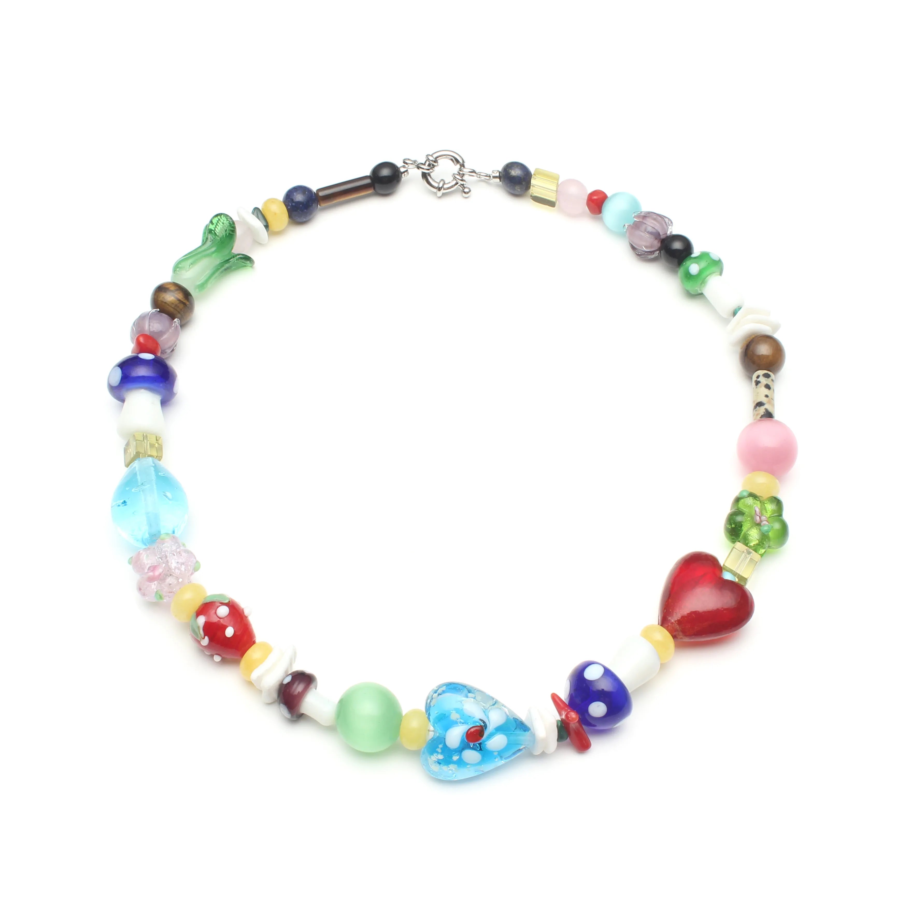 Vita Necklace Colorful Murano Glass Bead Statement Necklace