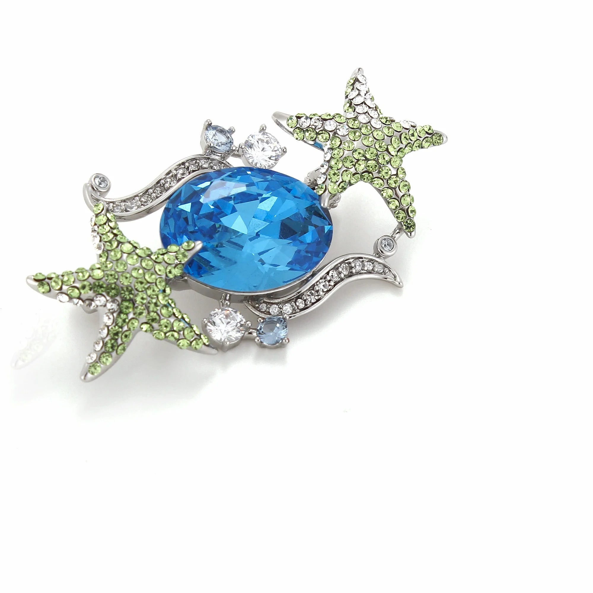 Aqua Stella Brooch: Jelly Sea Starfish Crystal Brooch