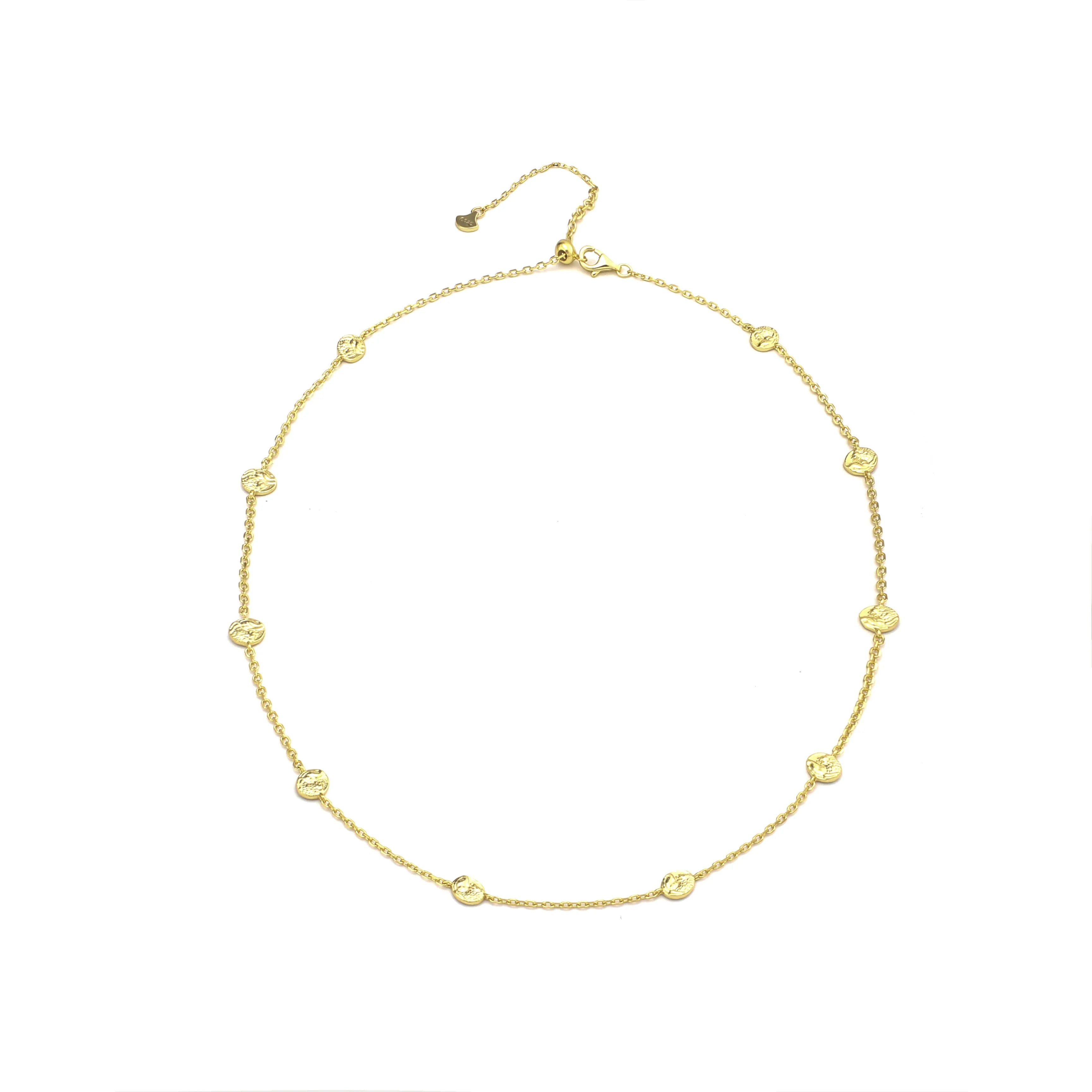 Aure Coin Necklace Gold-Plated Disc Chain Necklace