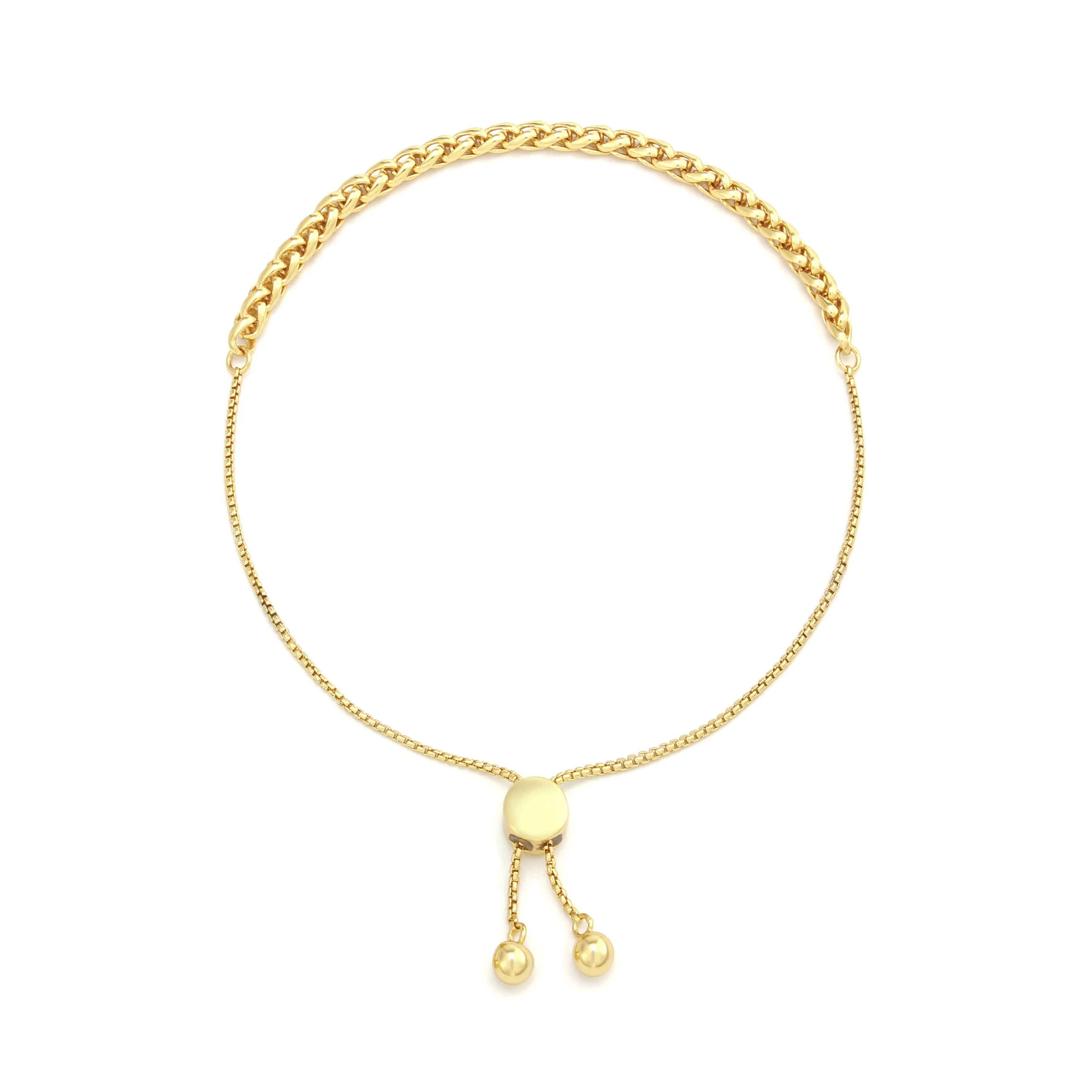 Aurea Adjustable Chain Bracelet with Bold & Fine Link Contrast