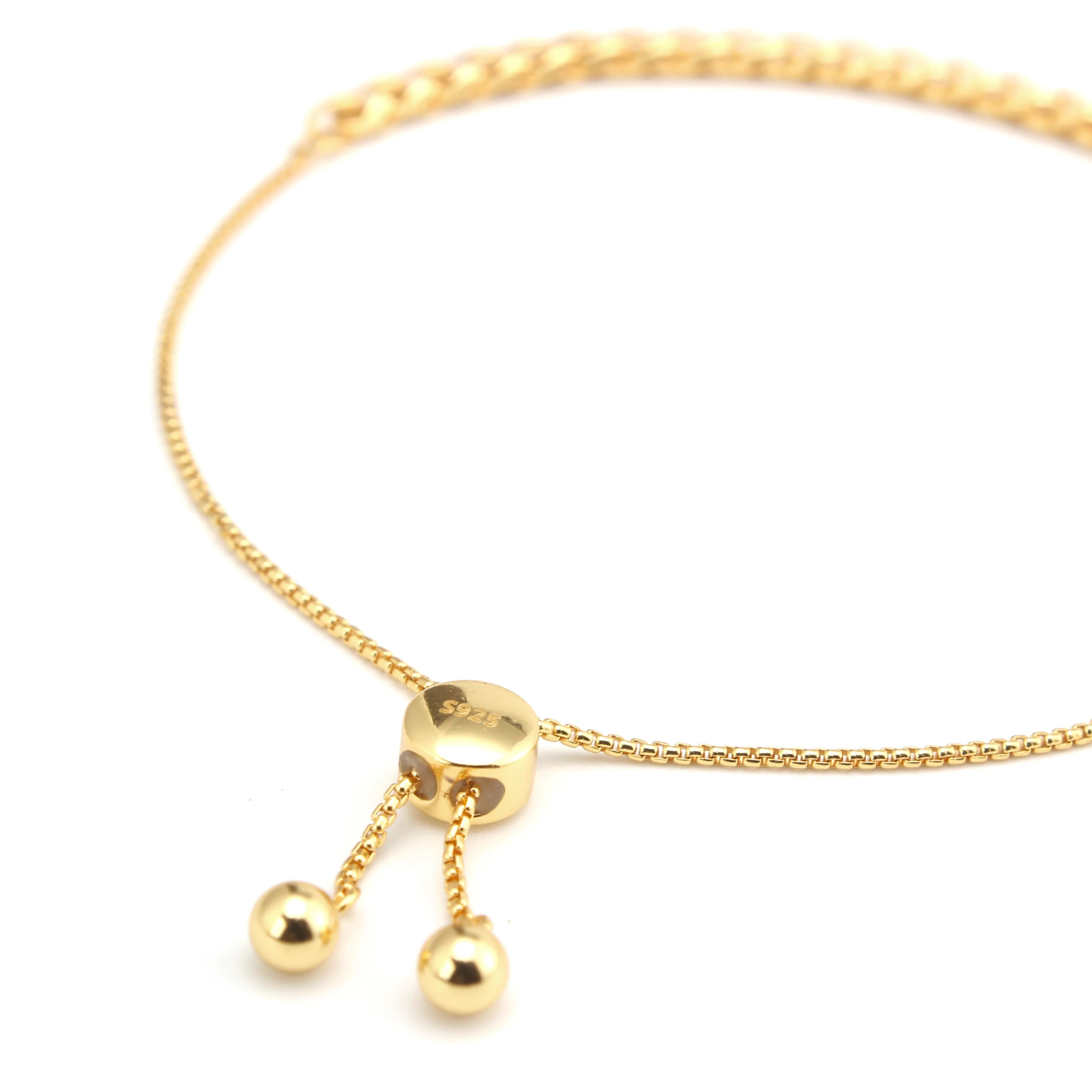 Aurea Adjustable Chain Bracelet with Bold & Fine Link Contrast