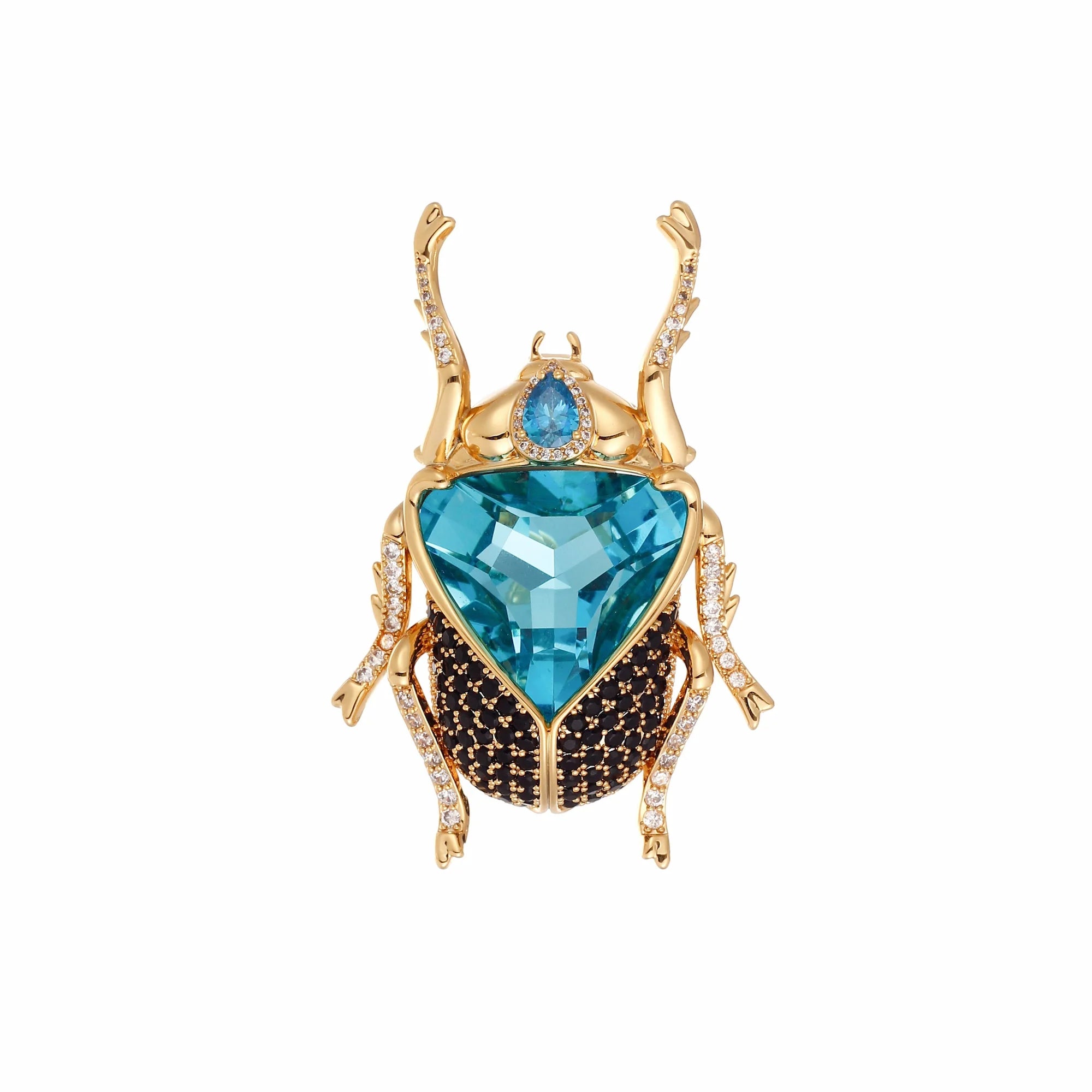 Aurea Scarab Brooch: The Blue Relic of Life