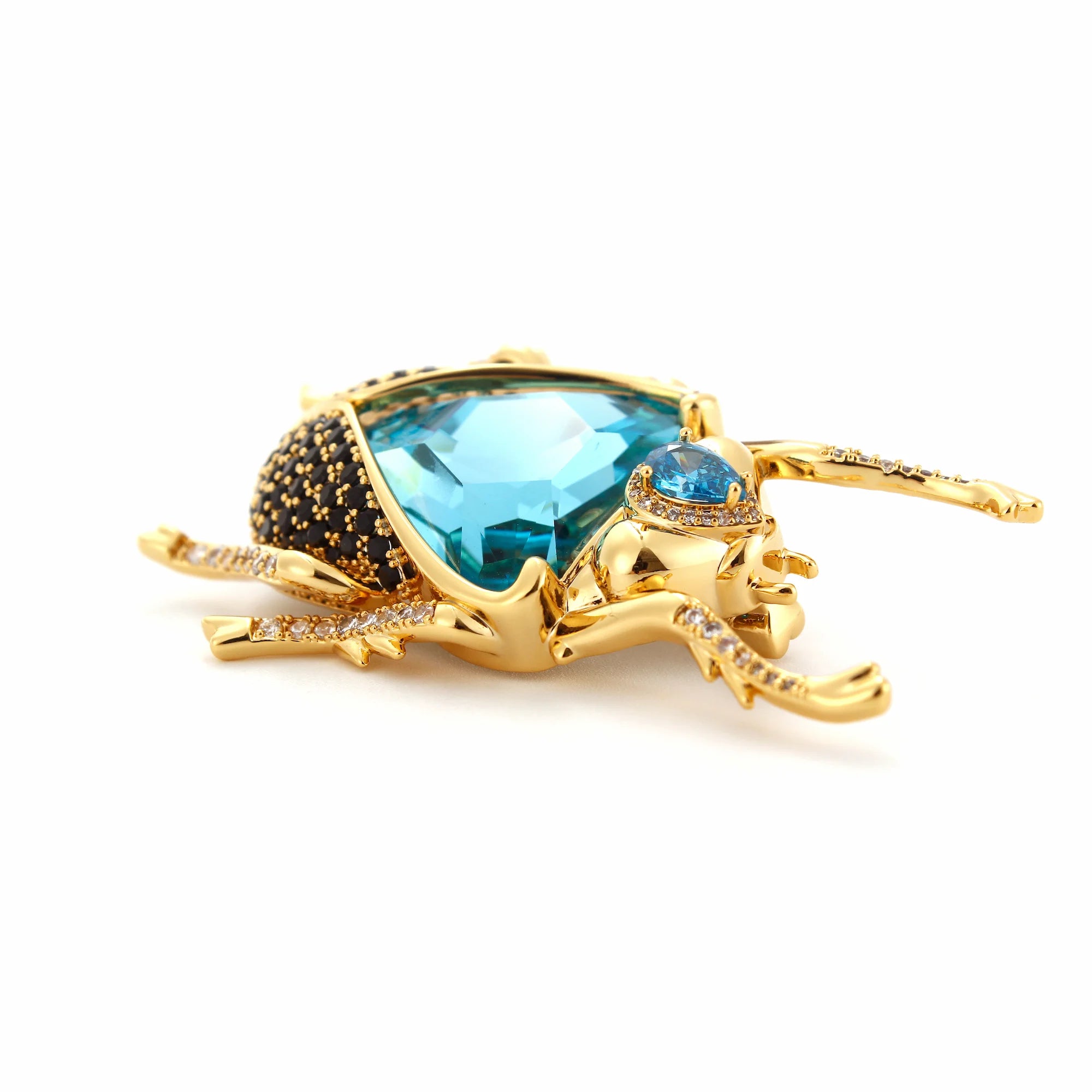 Aurea Scarab Brooch: The Blue Relic of Life