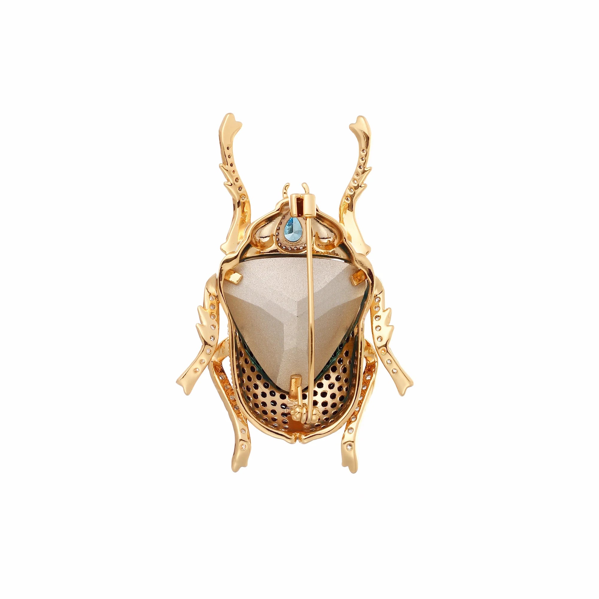 Aurea Scarab Brooch: The Blue Relic of Life