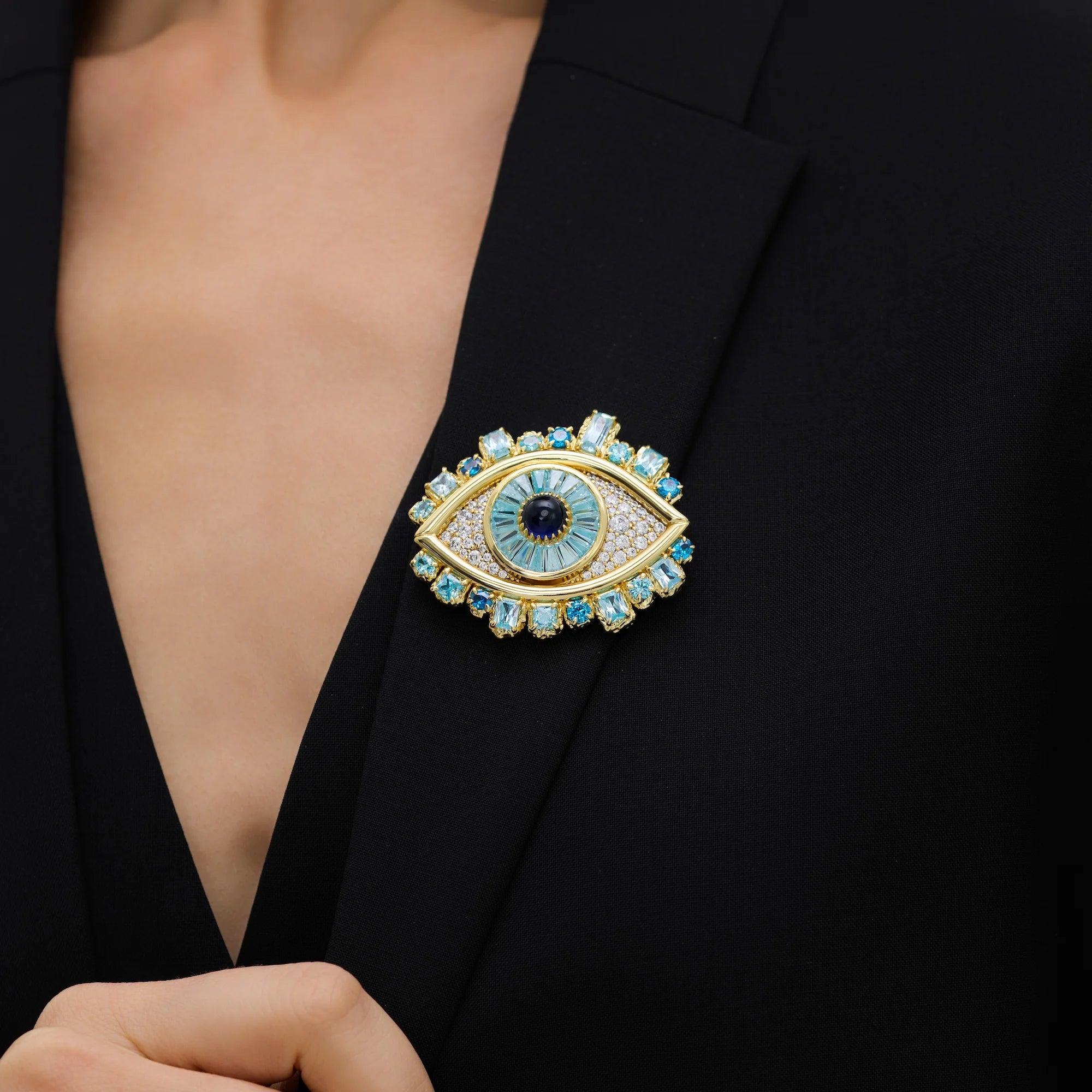 Pre-order | Aurea Oculus Crystal Evil Eye Statement Brooch