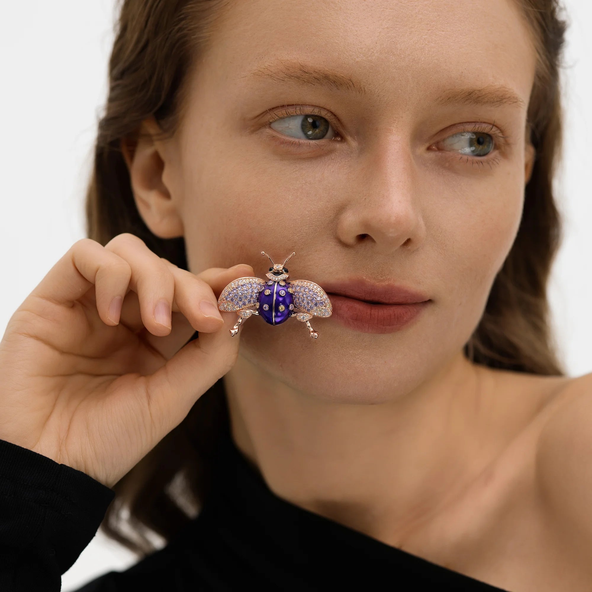 Aurelia Jewel Beetle Crystal Statement Brooch