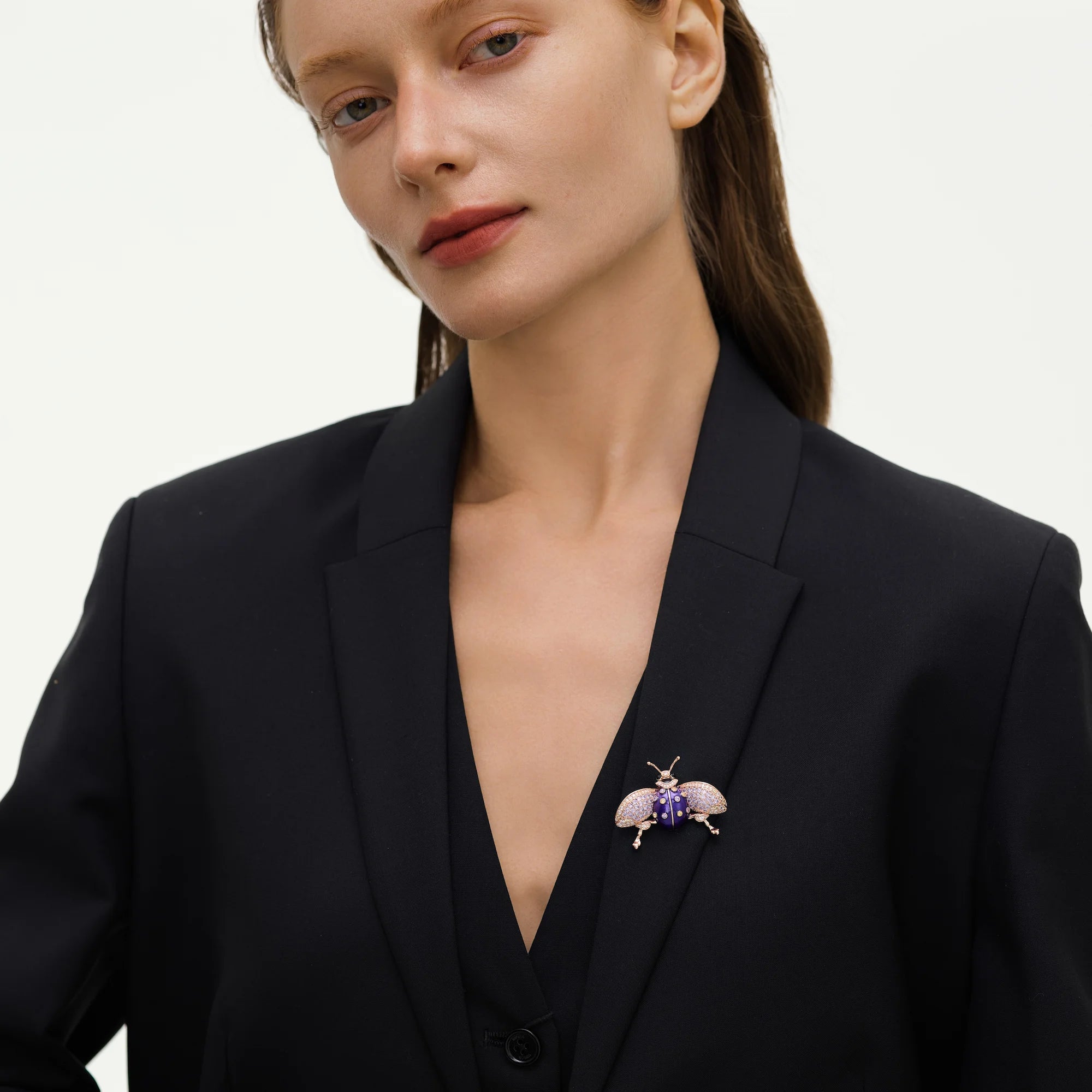 Aurelia Jewel Beetle Crystal Statement Brooch