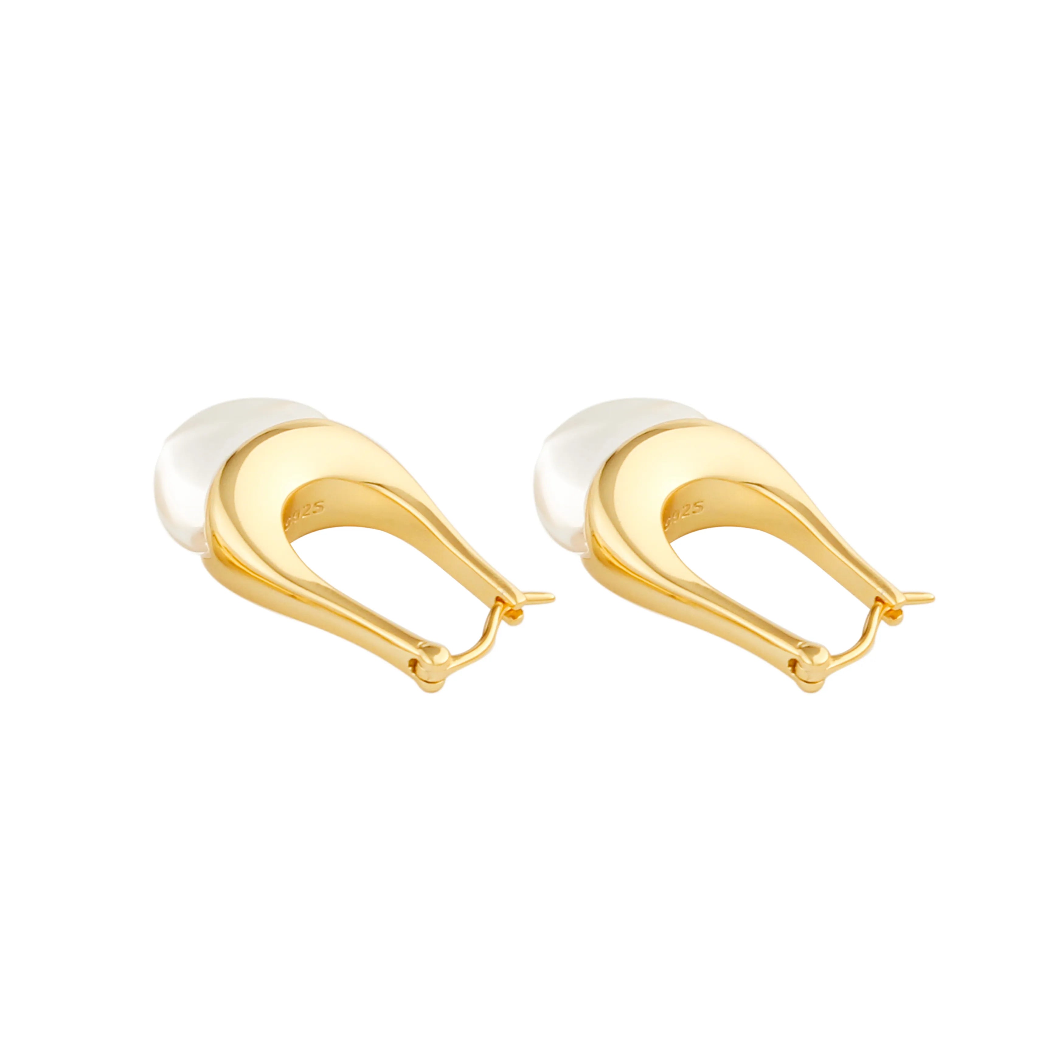 Aurora Earrings Gold-Tone Hoop with Crystal Drop