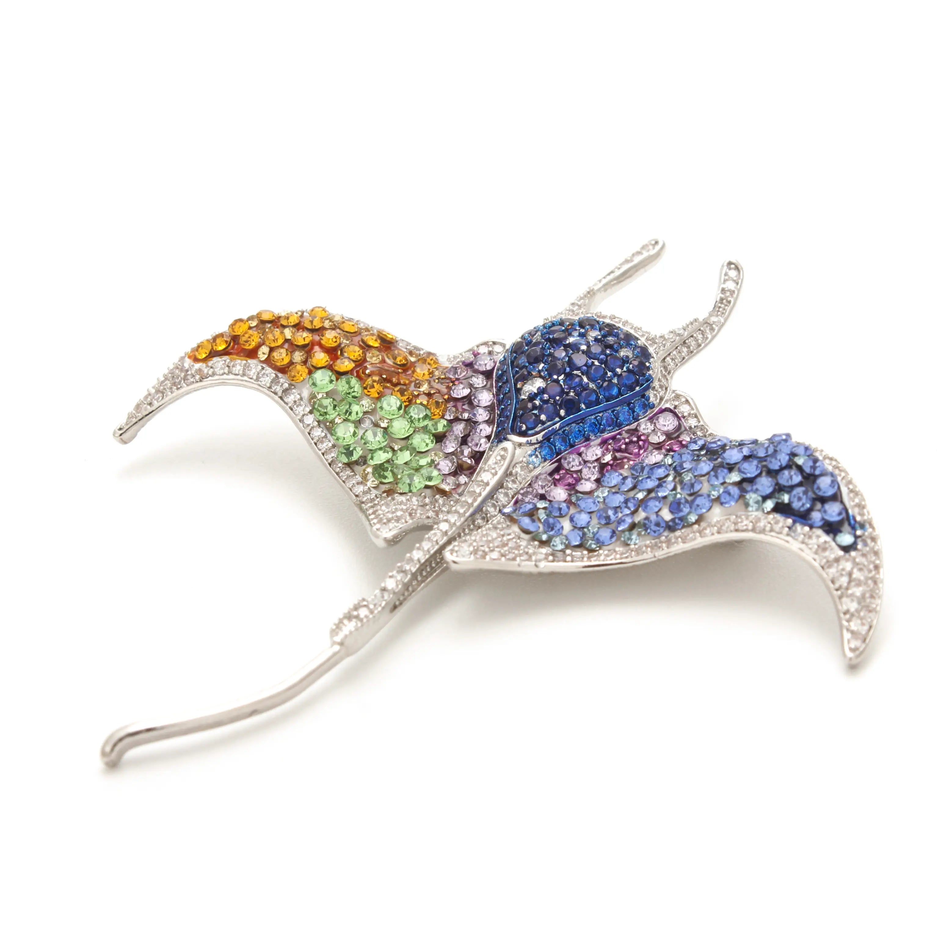 Aurora Manta Ray Brooch Ocean Prism Wings
