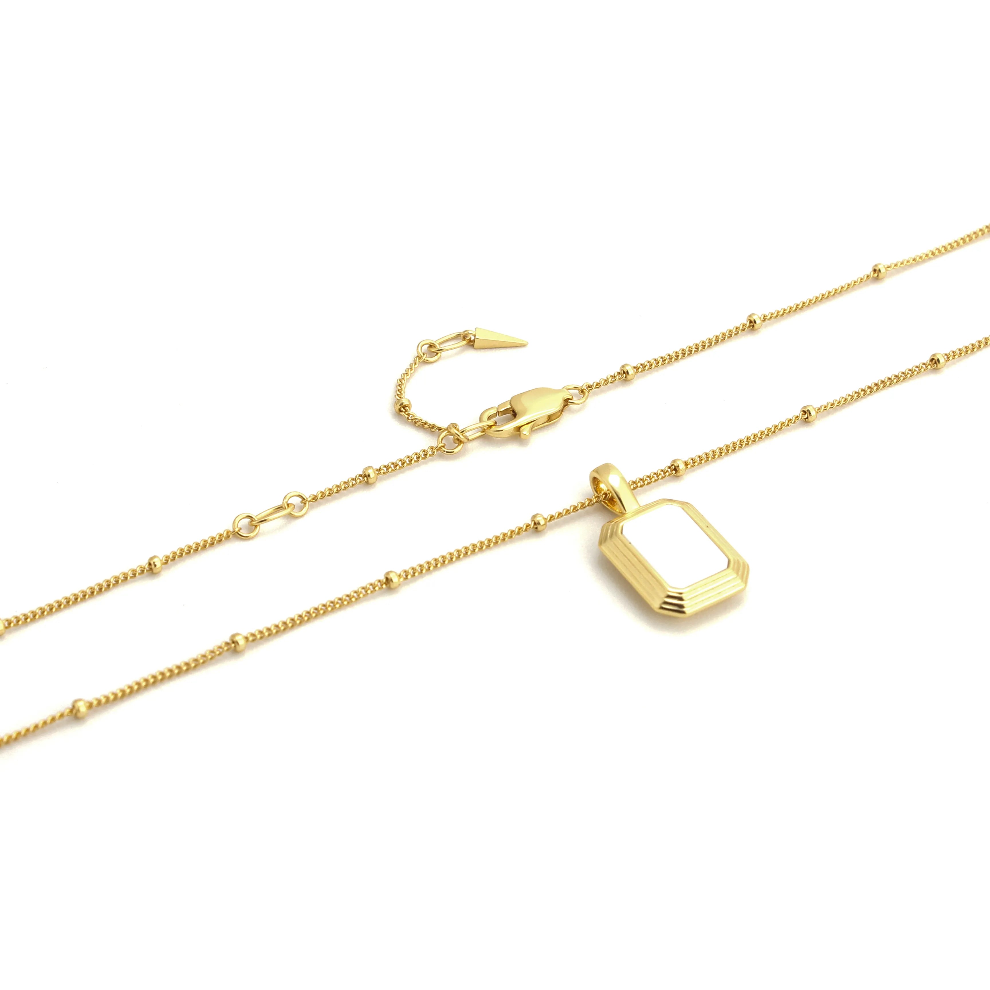 Aurora Necklace Black Onyx Rectangular Pendant Necklace