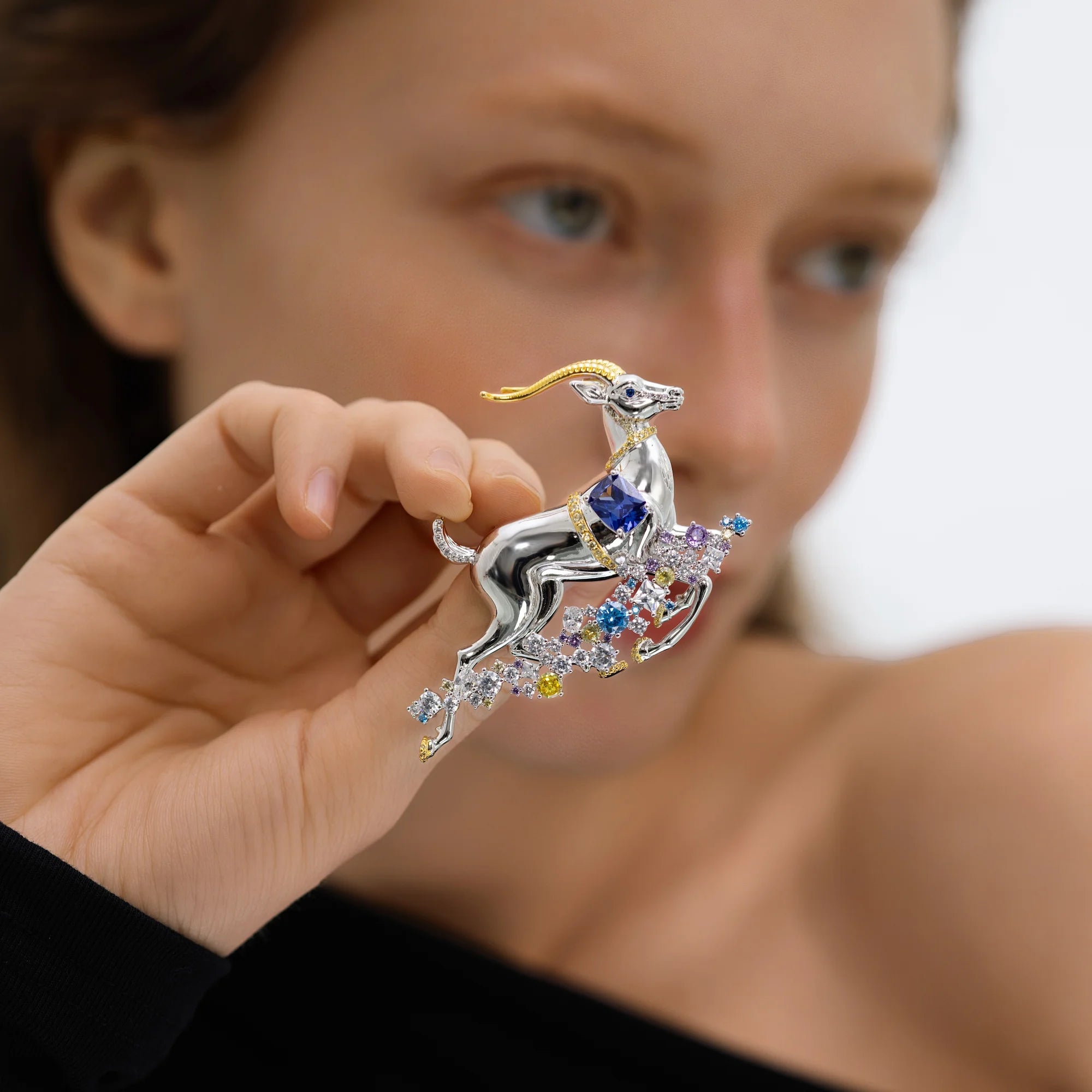 Celestial Antelope Brooch — The Leap of Light
