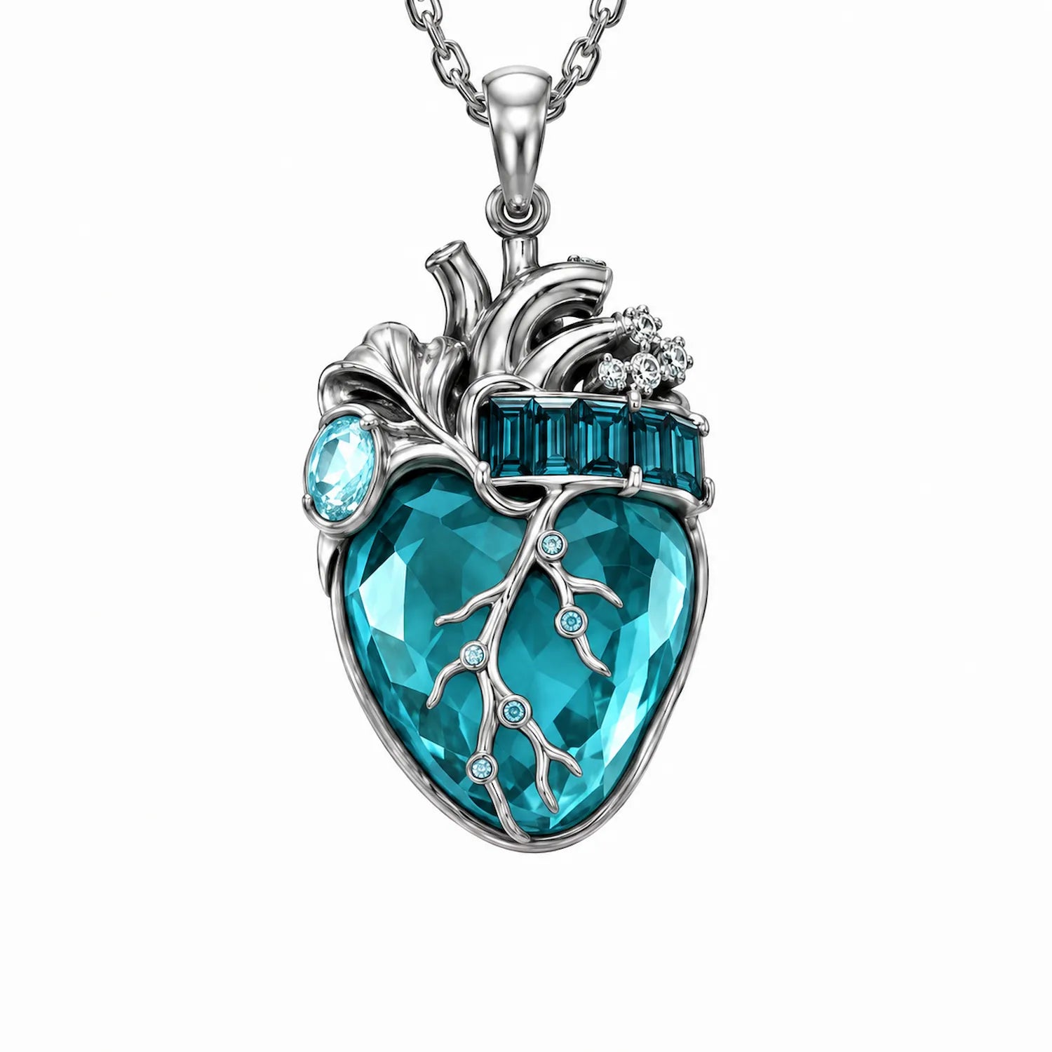 Cor Vitae Heartstone Necklace December Lagoon Teal — Pre-Order