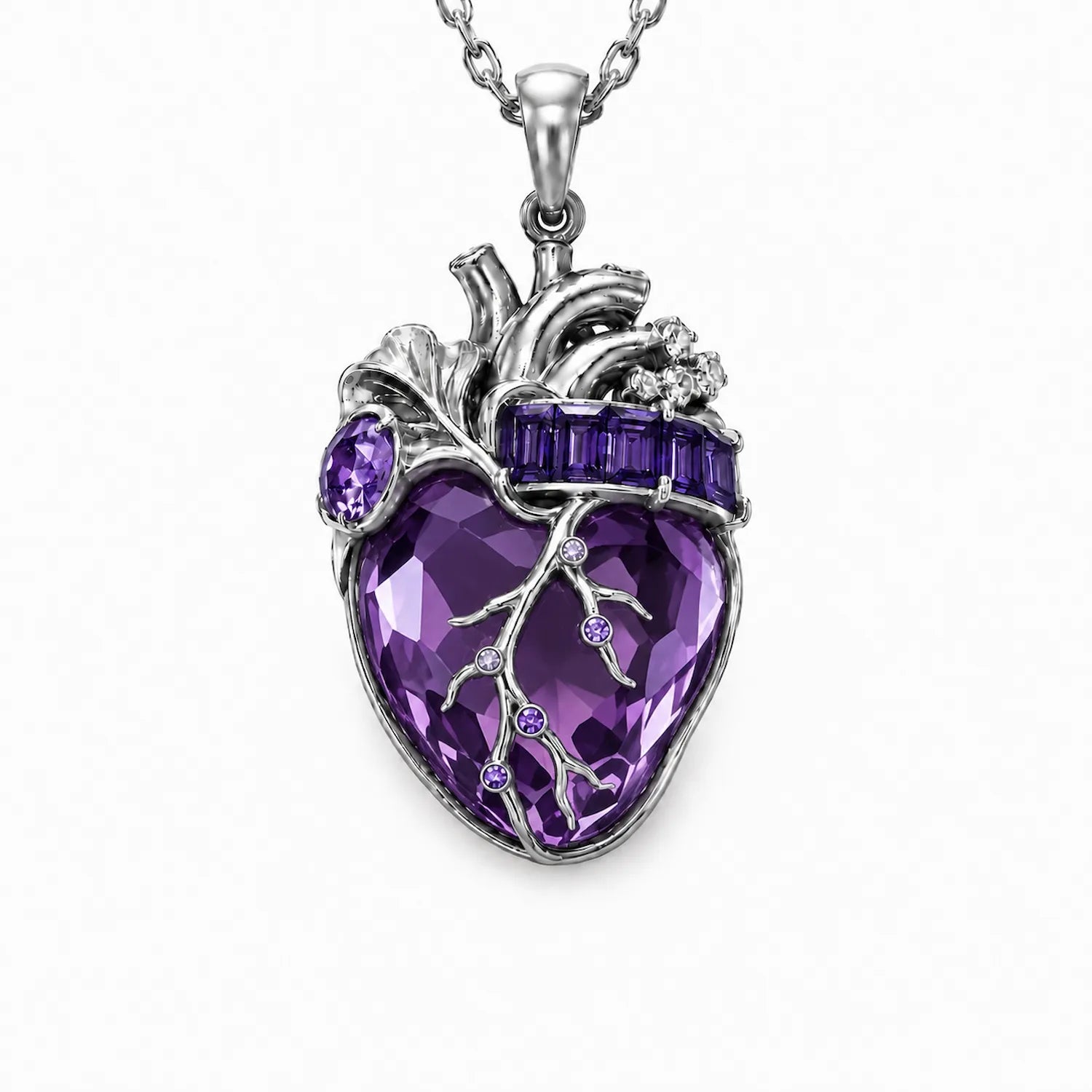 Cor Vitae Heartstone Necklace February Smoky Violet — Pre-Order