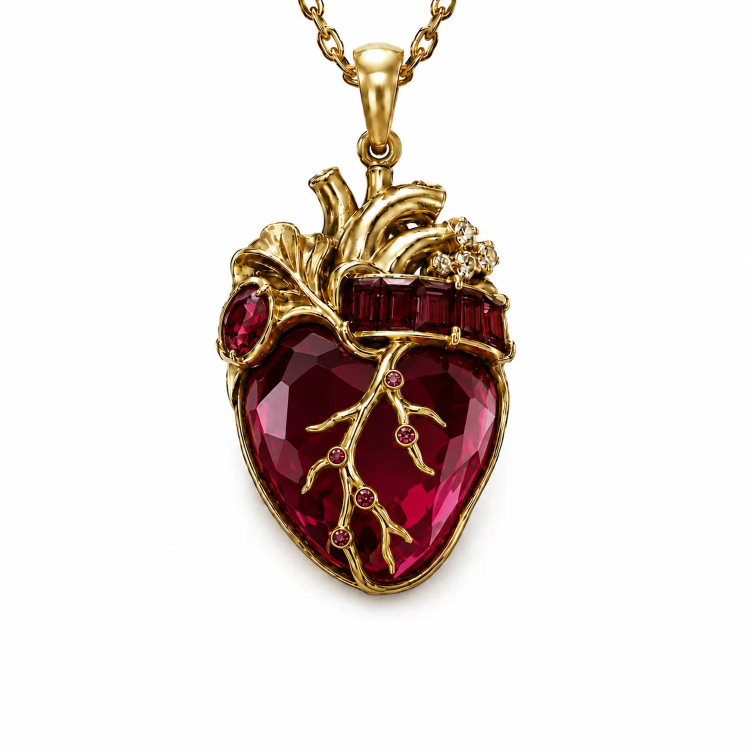 Cor Vitae Heartstone Necklace July Crimson Red — Pre-Order