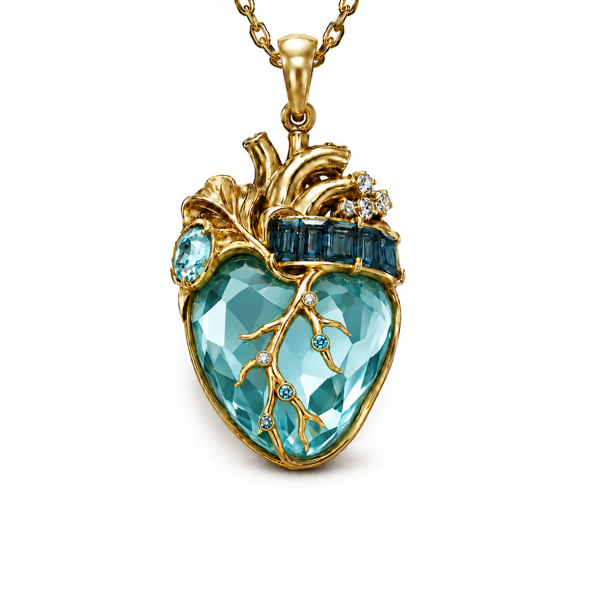 Cor Vitae Heartstone Necklace March Sea Glass Teal — Pre-Order